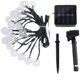 thumbnail image 1 of Cadena de luces solares para exteriores a prueba de agua, luces de globo de cristal solar de 20 LED, luces de cadena con energía solar para exteriores de 5 m / 16.4 pies para jardín, (blanco, 1 of 5