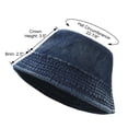 thumbnail image 2 of TOPTIE Washed Denim Bucket Hat Packable Unisex Summer Cap for Beach, Fishing & Travel-DarkBlue, 2 of 7