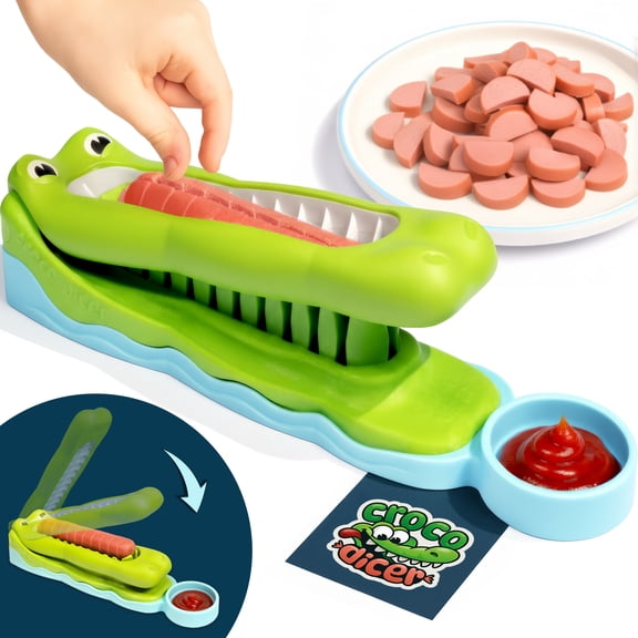 Avant Grub Hot Dog Cutter CrocoDicer 24 Cuts Safe & Fast Meal Prep for Kids Easy to Clean