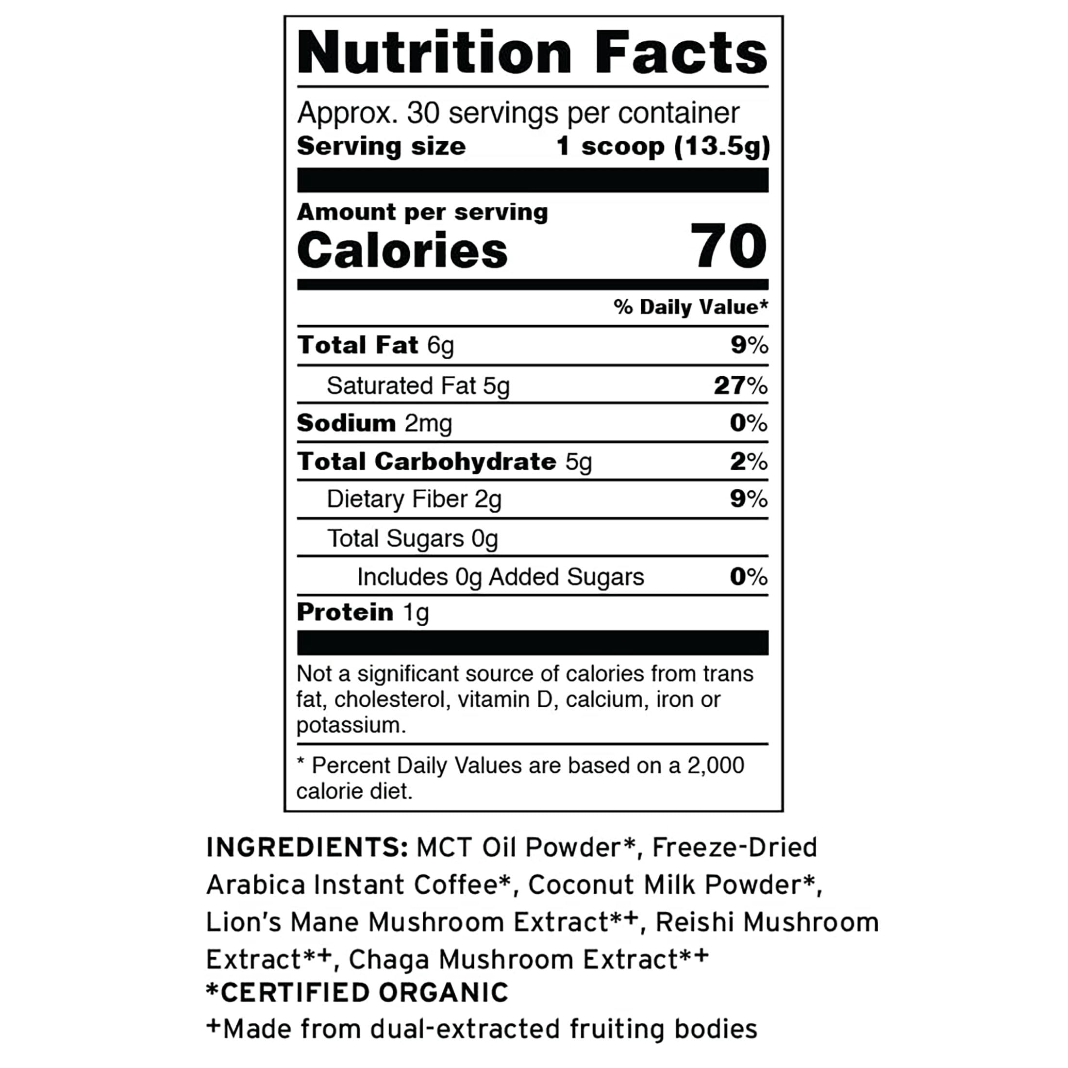 Terrasoul Superfoods Organic Cognitive Mushroom Coffee, 30 Servings, 14.29 Oz, Energize Your Morning and Boost Focus with Powerful Mushrooms