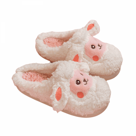 

JUSTUP Little Sheep Slippers Fuzzy Slippers Fluffy Slippers House Slippers for Women（5-6）