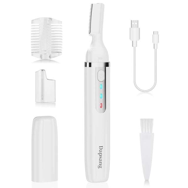 Cortadora de Cejas Eléctrica Recargable con Luz LED Indolora para Mujeres y Hombres