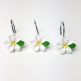 thumbnail image 4 of SHAR Crochets de Rideau de Douche Fleurs Blanches - Pack de 12, Métal et Résine, Anneaux en Acier Inoxydable pour Rideaux de Douche, 4 of 4