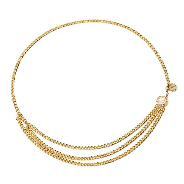 Cadena de cuerpo en la moda para mujer, decoración de cadena de cintura de Bikini de verano con Oro Yuyangstore Cintura de la cadena de la borla.