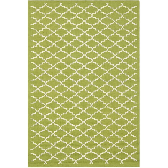 SAFAVIEH Newport Lalit Geometric Cotton Area Rug, Olive/Ivory, 2'6" x 4'3"