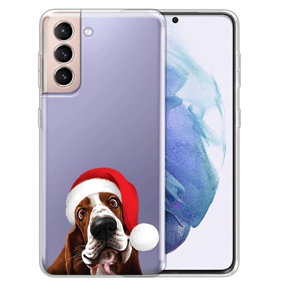 WIRESTER Basset Hound Dog Happy Transparent Soft Gel TPU Clear Case Slim Protective Cover for Samsung Galaxy S22 6.1" 2022
