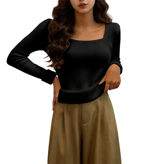 Hearthz Women Fleece Tops Long Sleeve Scoop Neck Womens Base Layer Winter Warm Plush Thermal Shirts for Women