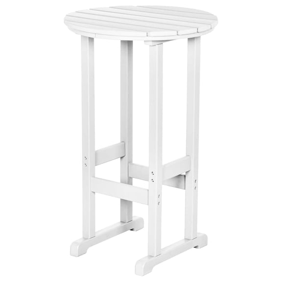 40" Outdoor Bar Table, All Weather HDPE Bar Height Patio Table Counter Round Patio Cocktail Bar Tables, Tall Bistro Pub Table for Deck, Porch, Backyard, Garden