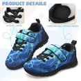 thumbnail image 6 of Uourmeti Lightning Shoes for Boys Size 1.5 Big Kid Athletic Casual Shoes Chool Print Breathable Lightweight Knitted Mesh Running Shoes Kids School Anti Slip Sneakers with Single Buckle, 6 of 7