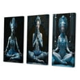 thumbnail image 3 of Designart "Blue Yogini Meditation Embodying Spiritual Grace II" Yoga Wall Art Set Of 3 - Traditional Blue Gallery Wall Set For Home Decor, 3 of 6