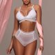 thumbnail image 2 of Bikini de encaje blanco de moda para mujer Sujetador de lencería sexy de tres puntos Berif Fridja nalpqowj12963, 2 of 7