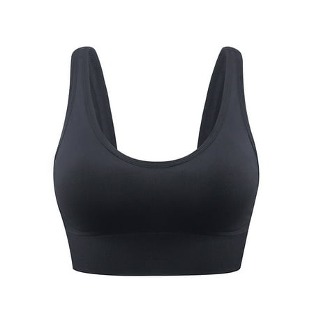 Training Bra for Girls Women Yoga Bras Solid Sleeveless Cold Shoulder Casual Tanks Blouse Tops V-Neck Lightly Lined Bra Feature Hook and Eye Closure Balconette Bra Style Y-11   Black XL