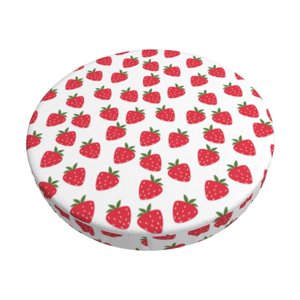 Easygdp Cartoon Strawberry Print Easy To Install Bar Stool Covers&Stool Covers Round&Elastic Stool Cover, Barstool Covers,Washable&Bottom With Elastic Edge-14 inch