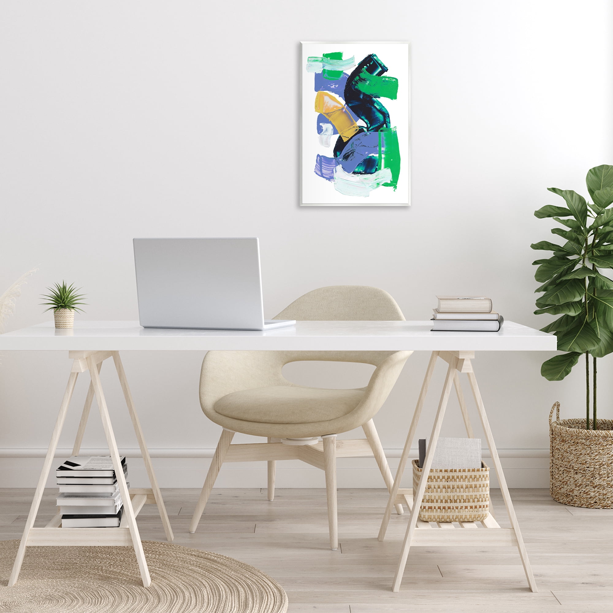 Stupell Industries Expressive Bold Brush Strokes Abstract Painting Unframed Art Print Wall Art, 13 x 19