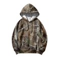 thumbnail image 5 of Havenx Men's Camo Hoodies Long Sleeve Maple Leaf Print Hoodies with Pockets Drawstring Hooded Sweatshirts Fishing Hunting Camping Athletic Workout Fall Winter Clothes,Coffee M, 5 of 6