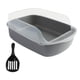 thumbnail image 3 of Caja de arena para gatos, arenero, elevador semicerrado, fácil de limpiar, arena abierta para mascotas Gris, 3 of 9