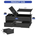 thumbnail image 2 of ModFusion Modern LED Coffee Table with Lift Top, Power Outlets & Storage for Living Room, Black, 2 of 8