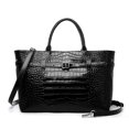 thumbnail image 2 of Genuine Cowhide Women Tote Bag, Glossy Crocodile Embossed Top-Handle Crossbody Purse for Work, 2 of 4