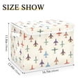 thumbnail image 5 of Yayeee Collapsible Cube Storage Bin with Lid Fabric Closet Decorative Basket with Handles, Beige Cartoon Planes Pattern, 5 of 7