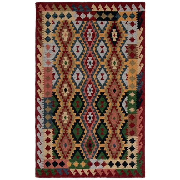 Safavieh Handmade Aspen Assumpta Boho Tribal Wool Rug 5' x 8' 5' x 8',8' Square Indoor,Handmade Rectangle