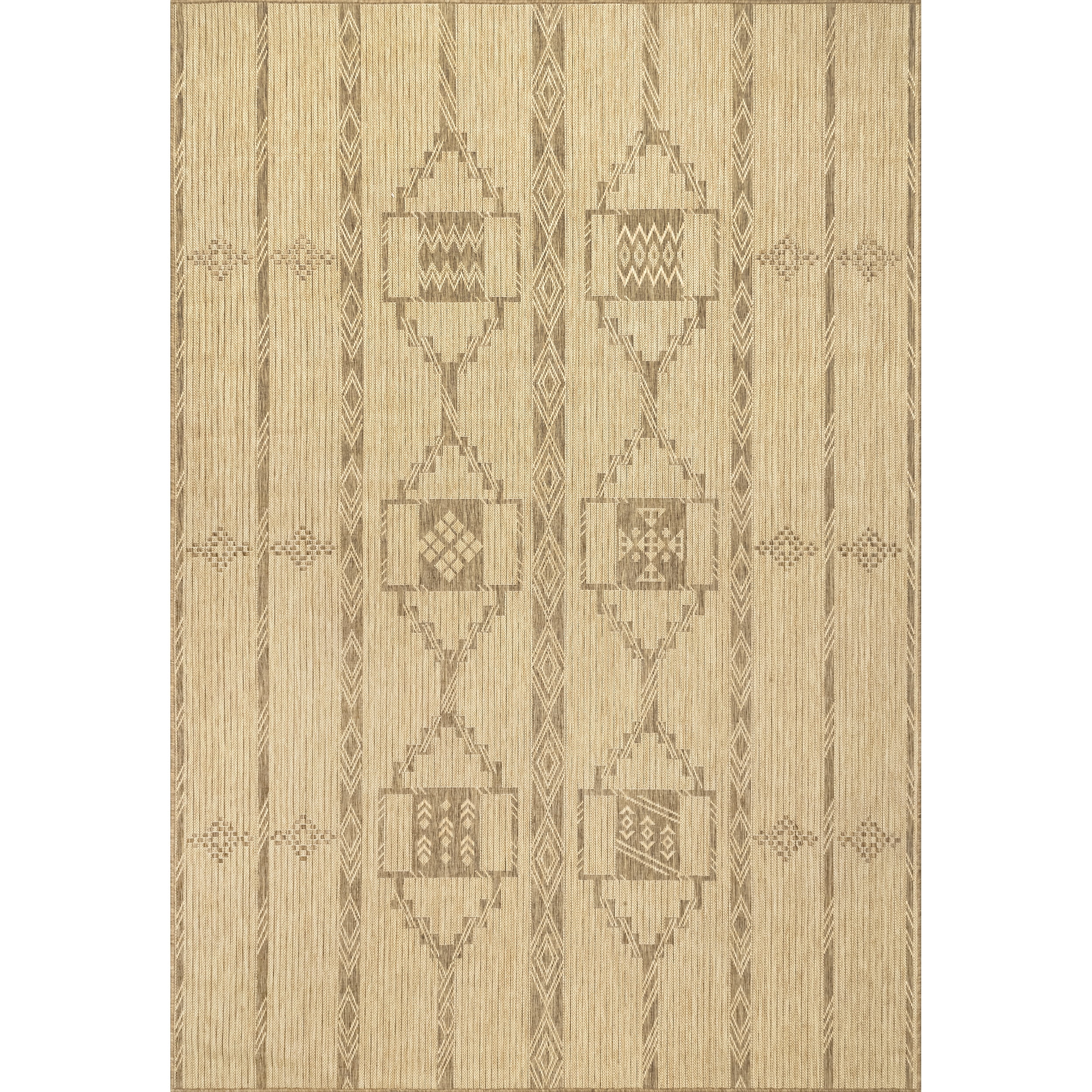 nuLOOM Claudia Tribal Striped Indoor/Outdoor Area Rug, 9' 6" x 12', Beige