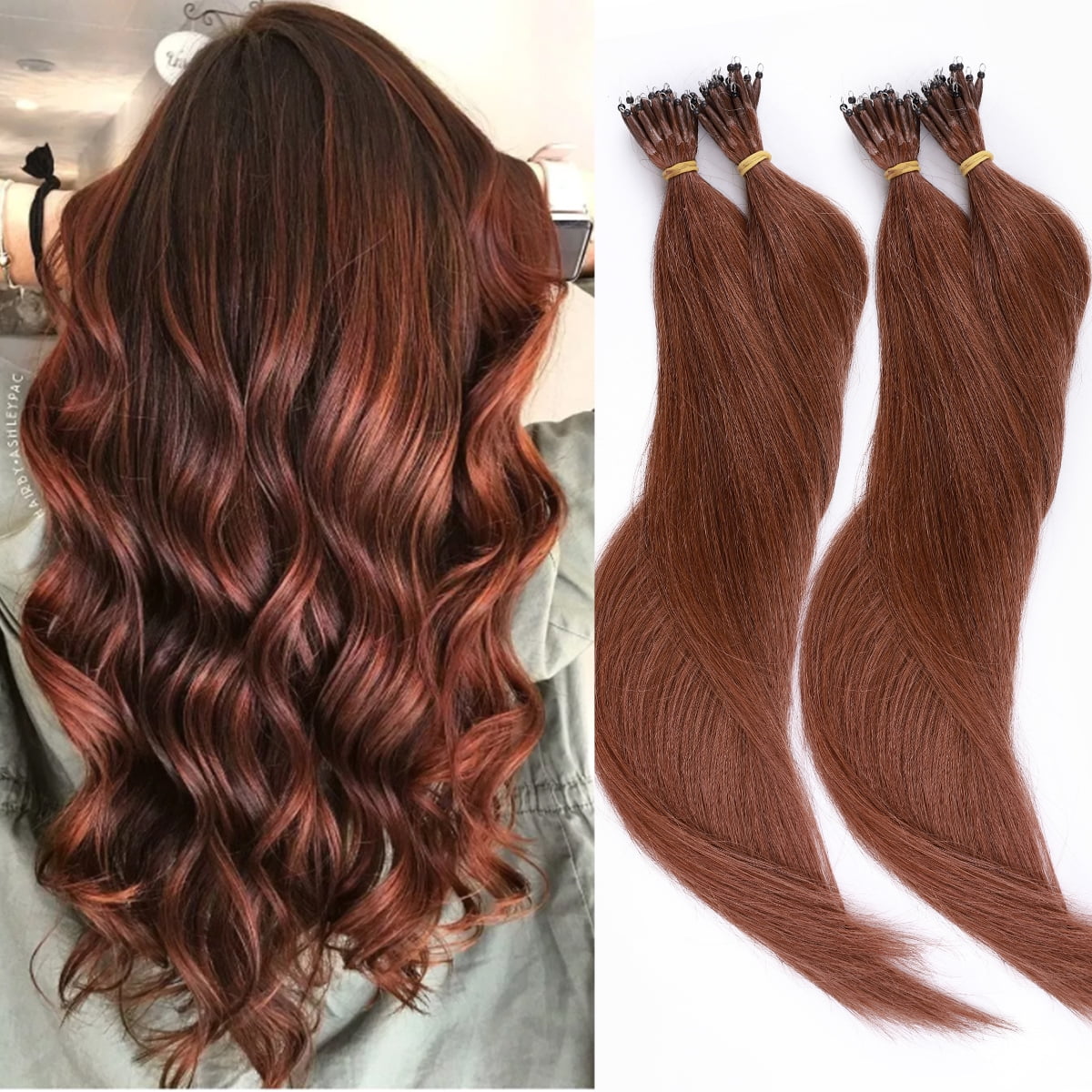 SEGO 100% Remy Human Hair Extensions Micro Loop Hair Extension Nano Micro Bead Ring Thick Hair Piece Clearance