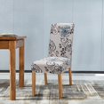 thumbnail image 2 of Chair Covers for Dining Room 4 Pack, Solid Stretch Dining Chair Covers, Washable Kitchen Slip Covers, Jacquard Parson Chair Covers Set of 4(Flower-White, 4 Pack), 2 of 6