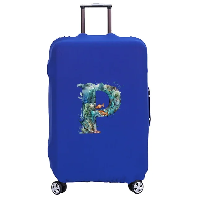 Luggage Cover Washable Case Cover Protective Case Scratch Proof Case Cover Suitable for Fish Letter Print Pattern Fits 18-32inch 8fish letter P L
