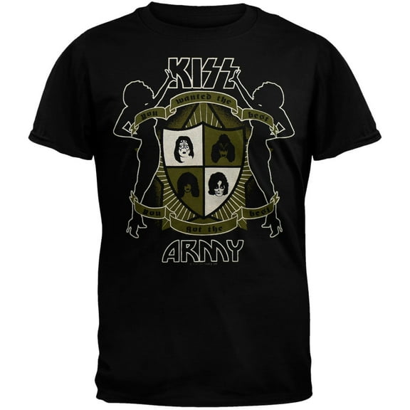 Kiss Men's Army Crest Short Sleeve T Shirt