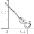 thumbnail image 3 of Primal Gold 14 Karat White Gold 0.8mm Diamond-cut Cable with Spring Ring Clasp Chain Anklet, 3 of 3