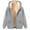 Gray, variant on Uaswgudfs ​Women's Fleece-Lined Fall/Winter Hooded Jacket: Zip Closure w/ Heart Print & Functional Pockets​