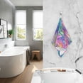thumbnail image 2 of Yayeee 2 Pack Hand Towels for Bathroom 100% Cotton 16" x 28" Soft Absorbent Kitchen Towel, Colorful Starfish, 2 of 7