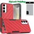 thumbnail image 5 of [PolyBag] For Samsung s25/s24 Noble lined shockproof dual layer hybrid - Red/Black, 5 of 6
