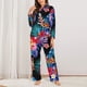 thumbnail image 2 of Balery Tropical Palm Leaves Conjunto de Pijama con Estampado para Mujer, Conjunto de Dos Piezas con Manga Larga, Ropa de Dormir Suave con Bolsillos, Pijamas Cómodos-XX-Large, 2 of 7
