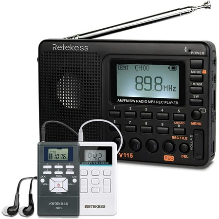 Bmatwk V115 Shortwave Radio, AM FM Radio Digital Tuner with Bass and TF ...