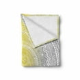 thumbnail image 2 of Grey and Yellow Soft Flannel Fleece Throw Blanket, Soft Pastel Color Ombre Mandala Circular Art Medallion Print, Cozy Plush for Indoor and Outdoor Use, 50" x 70", Grey Yellow, by Ambesonne, 2 of 6