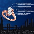 thumbnail image 2 of Gem Stone King 18K Rose Gold Plated Silver White Moissanite and White Diamond Ring for Women (1.63 Cttw, Heart Shape 6MM, Gemstone Birthstone, Size 6), 2 of 6