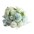 thumbnail image 2 of Peony Artificial Flowers Bouquet, 11.8In Mixed Faux Silk Rose, Peony, Hydrangea & Baby's Breath, Floral Arrangement for Outdoor Indoor Home Vase Table Centerpieces Wedding Party Decor, Green, 2 of 9