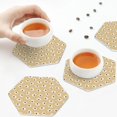 thumbnail image 3 of KLL Drink Coasters Set Hexagon of 4,PU Leather Absorbent Coasters Set Decorative Coffee Cup Coasters Housewarming Gift for Home Decor-Daisies Flowers, 3 of 5