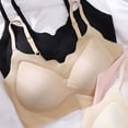 thumbnail image 4 of Ahuyic Womens Bra,Summer Plus Size Bra,Womens Ice Silk Seamless Soft Support Lifting Underwear Semi Fixed Cup Gathering Sagging Sleep Bra,Beige,M, 4 of 4