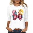 thumbnail image 1 of Camisetas Casuales de las Mujeres Impresas 3/4 Manga Cuello Redondo Blusa, Moda Ligera Superior para el Hogar Y el Uso Diario, Cómoda Imitación de la Tela Del Estante, 1 of 5