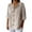 Beige, variant on Women's Linen Shirt Button Down, V Neck, Solid Color, 3/4 Sleeves, Casual Loose Fit Tunic Tops, Available in Multiple Sizes