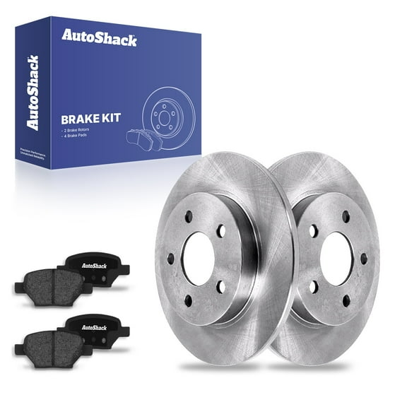 AutoShack 10.62" (269.7 mm) Rear Solid Brake Rotors   Ceramic Brake Pads | Replacement for 2004-2012 Chevrolet Malibu 2005-2010 Pontiac G6 2005-2008 Chevrolet Cobalt | 6-PC Brake Kit