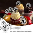 thumbnail image 3 of 24 Piezas Bola de Discoteca Adornos para Cupcakes Bola de Discoteca Selecciones para Cupcakes Bola de Espejo Reflectante Adornos para Pasteles Decoraciones de Discoteca Plata, 3 of 5