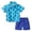 Blue, variant on ibiyuan Baby Clothes Boy Two Piece Set Hawaiian Button Down Shirt Summer Short Sleeve Top Shorts Set Cotton Cute Print Kids Boys Summer Outfit
