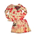 thumbnail image 3 of Baby Sara Toddler & Girls Tie Dye Waffle Weave Thermal Long Sleeve Skirt Set 30134-12Months (Yellow Red Tie Dye), 3 of 3