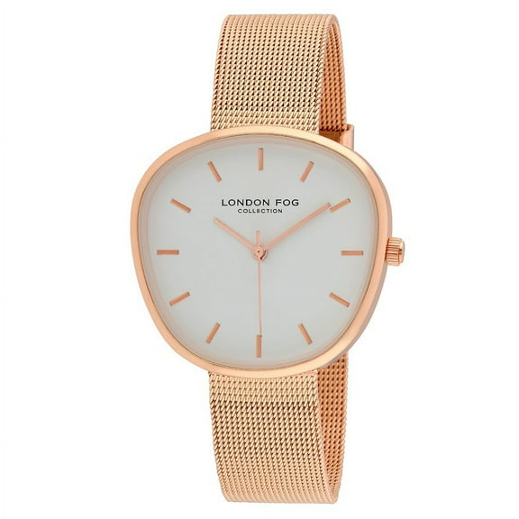 London Fog Women's Rose Gold 36mm Bath Mesh Strap Watch