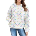 thumbnail image 5 of Mercatoo Girls Striped Print Hooded Pullovers Kids Trendy P𝐫eppy Long Sleeve Sweatshirt Casual Comfortable Tops with Pokets, 5 of 7