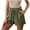 #01 Army Green 【Mix & Match: Stock Up on Your Favorite Colors】, variant on Women's Solid Drawstring Elastic Waist Shorts, Casual Pull-On Pants with Functional Pockets, Soft Polyester Blend Fabric, Mid-Waisted Comfort Shorts for Everyday Wear, | TruBelle,Army Green L
