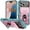 Pink+Green, variant on MYKOMI Military Case for iPhone 17 Pro,Metal Kickstand & Slide Camera Cover,Multi-Layer Heavy Duty Full Body Shockproof Protection Hard Shell for iPhone 17Pro